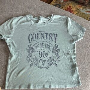 Women's Short Sleeve Tee - Light Mint Green Country Graphic